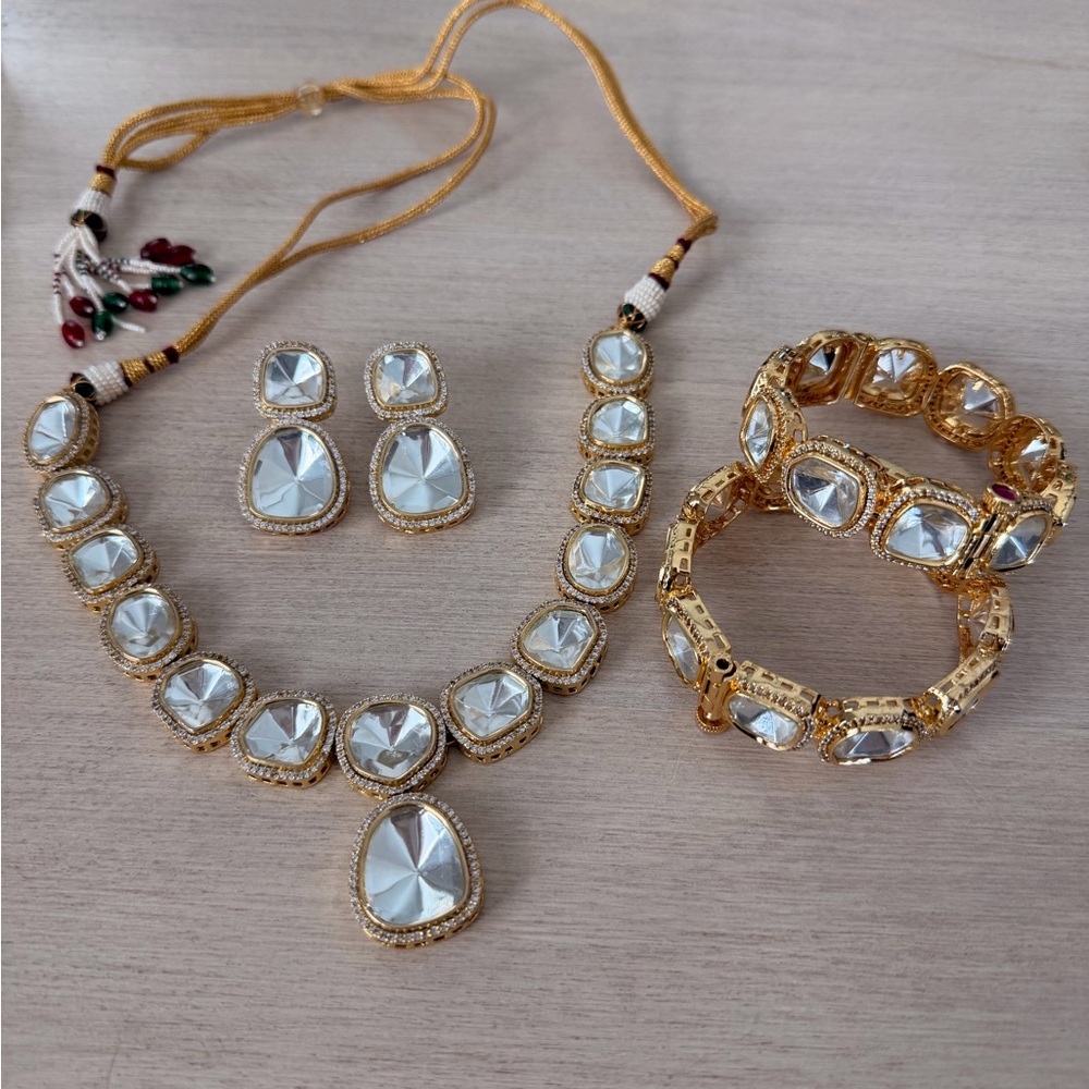 Elegant Indian Gold and Silver Jewelry Set